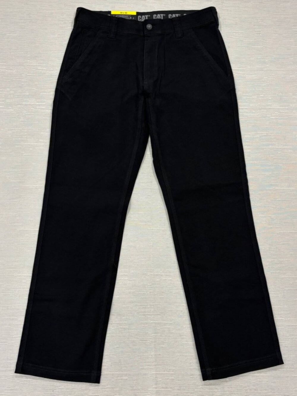 CAT Caterpillar Utility Work Pants Mens 32 x 32 Black Flex Waistband Cell Pocket